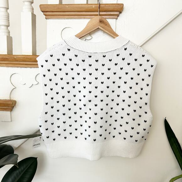 NWT Free People Easy Street Sweater Vest Ivory Knit Sleeveless Cropped Size XS - Picture 8 of 8